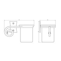 Bekerhouder Sapho Rebecco Hangend 17.1x12 cm Zwart / Wit