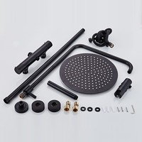 Opbouw Regendouche Set Boss & Wessing Ronde Hoofddouche 20 cm Mat Zwart