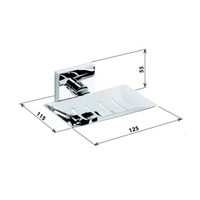 Zeephouder Sapho X-Square Hangend 12.5x5.5 cm Chroom