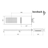 Hoofddouche Herzbach Living Spa PVD-Coating 53,9x16,5 cm Twee Sproeifuncties Messing Goud