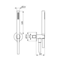 Badset Herzbach Living Spa PVD-Coating Wandbevestiging met Rond Rozet 125 cm Zwart