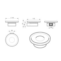 Zeephouder Sapho Pirenei Hangend 11x4.1 cm Satijnglas / Mat Zwart