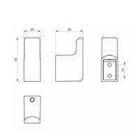 Handdoekhaak 2PCS Sapho Pirenei 2x5.3 cm Chroom