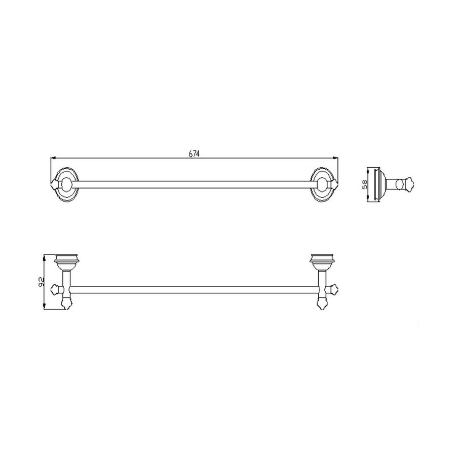 Handdoekhouder Sapho Astor Hangend 67.4 cm Chroom