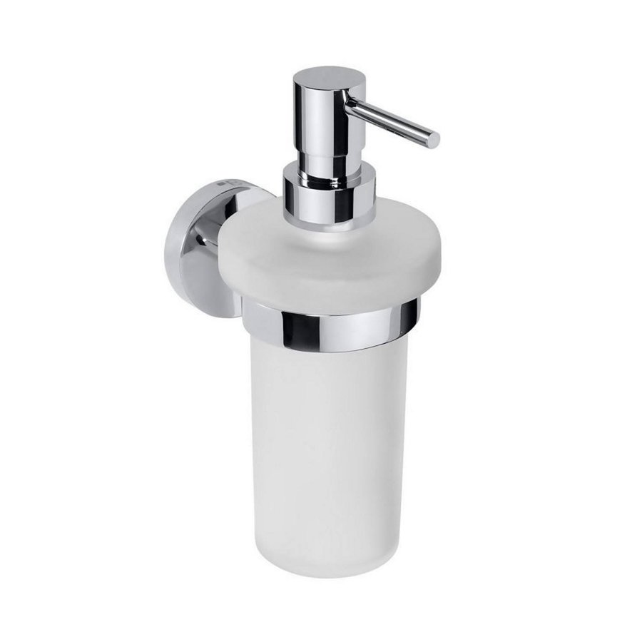 Zeepdispenser Sapho X-Round Hangend 230 ML Chroom / Melkglas