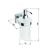 Zeepdispenser Sapho X-Square Hangend 230 ML Chroom / Melkglas