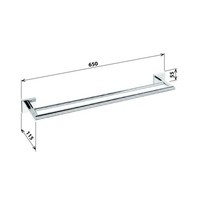 Dubbele Handdoekhouder Sapho X-Square Hangend 65x5.5 cm Chroom