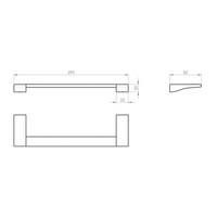 Handdoekhouder Sapho Glamour Hangend 29.9 cm Chroom