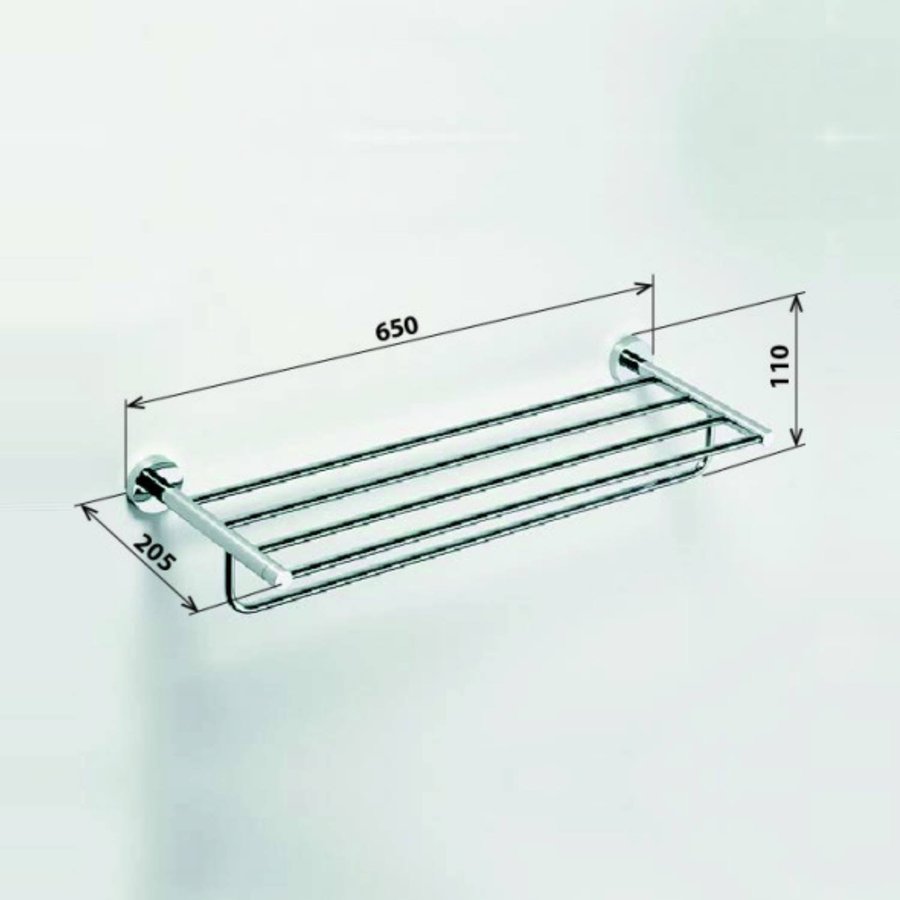 Dubbele Handdoekhouder Sapho X-Round Hangend met Plankopslag 65 cm Chroom