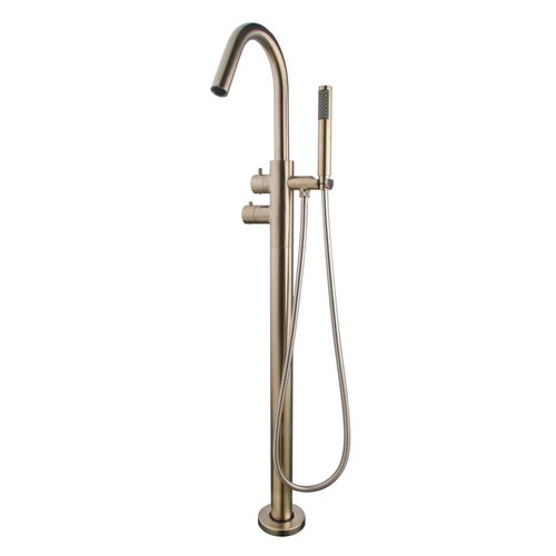 Badkraan Vrijstaand Wiesbaden Caral Thermostatisch Compleet Geborsteld Staal 