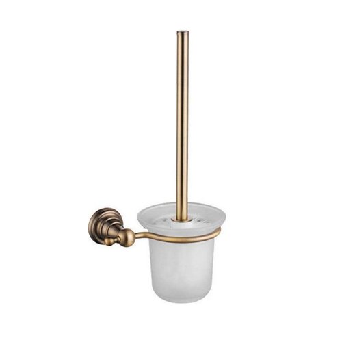 Toiletborstelhouder Sapho Diamond Hangend 17.2x35.1 cm Brons / Melkglas 