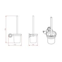 Toiletborstelhouder Sapho Diamond Hangend 17.2x35.1 cm Brons / Melkglas