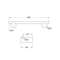 Handdoekhouder Herzbach Aurel Wandbevestiging 60 cm Verchroomd Messing