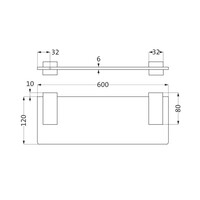 Planchet Herzbach Pixa Wandbevestiging Melkglas 60 cm Verchroomd Messing