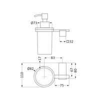 Zeepdispenser Herzbach Pixa Wandbevestiging Melkglas Verchroomd Messing