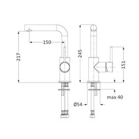 Wastafelkraan Herzbach Design New Zijbediening Draaibare Uitloop Chroom (lage druk)