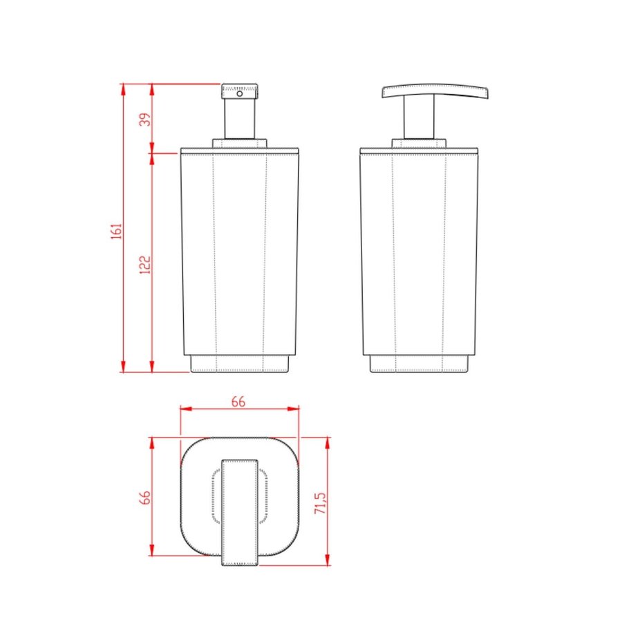 Zeepdispenser Sapho Seventy Vrijstaand 250 ML Grijs