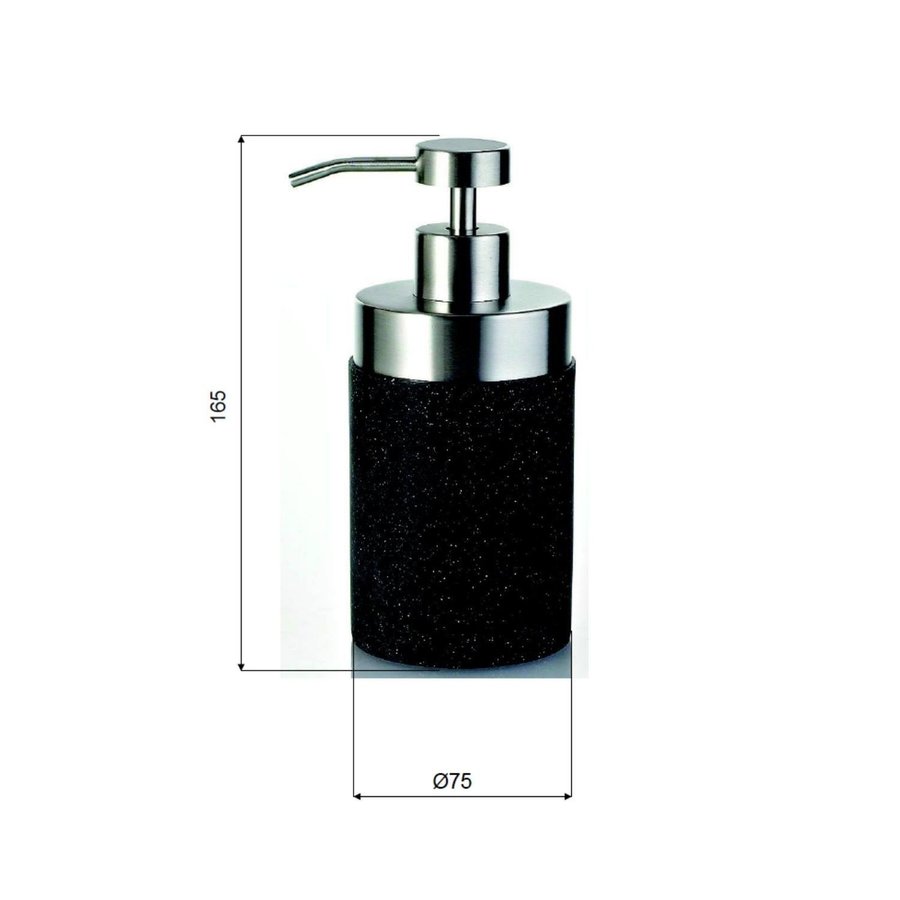 Zeepdispenser Sapho Stone Vrijstaand 300 ML Polyresin Zwart