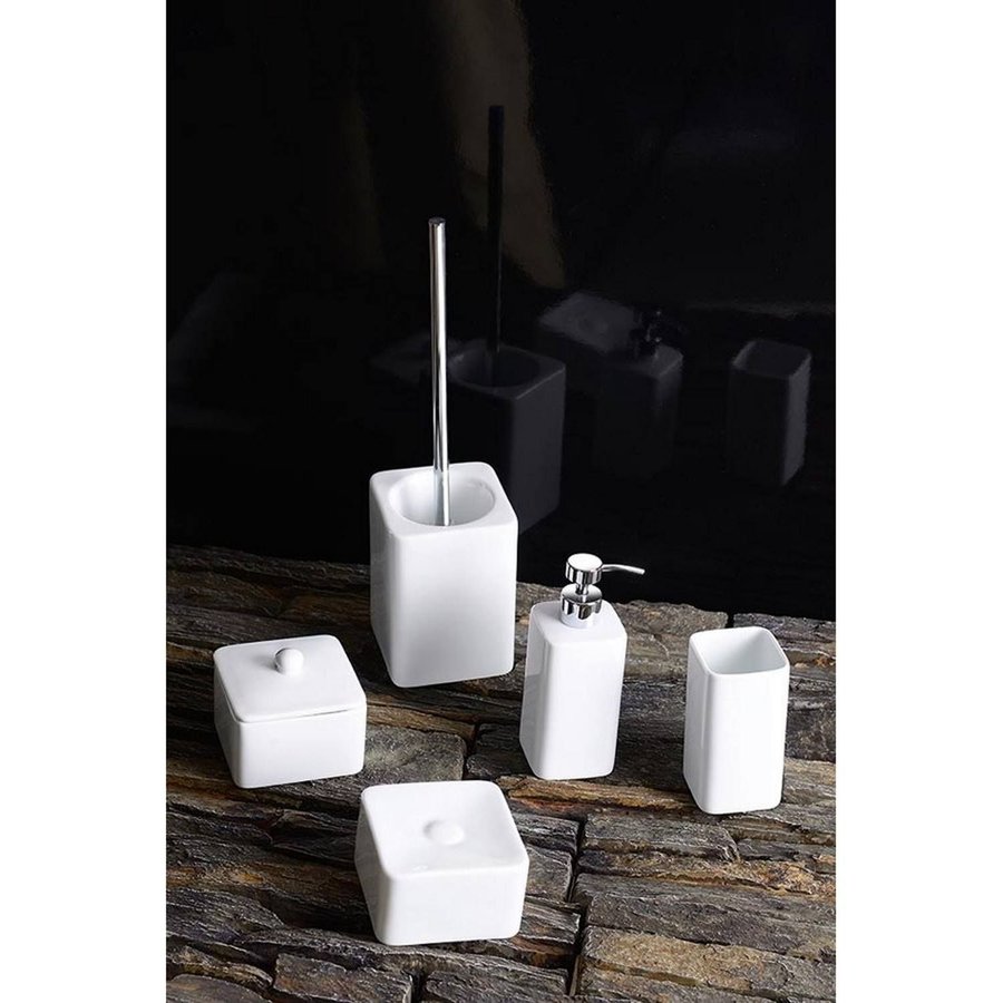 Zeepdispenser Sapho Sylvia Vrijstaand 350 ML Keramiek Wit / Chroom