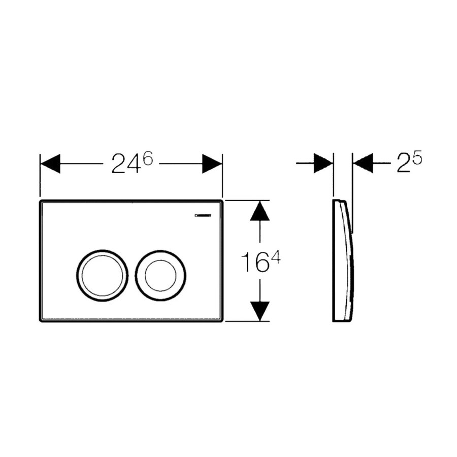 Bedieningsplaat Delta 25 by Geberit Frontbediening Mat Beige