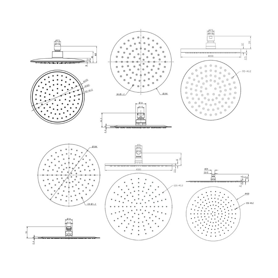 Inbouw Regendouche Set Klik 2-Wegs Chroom (Plafonduitloop)