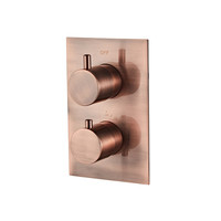 Inbouw Regendouche Set Boss & Wessing Copper met Wanduitloop en 3 Standen Handdouche Geborsteld Koper 20 cm