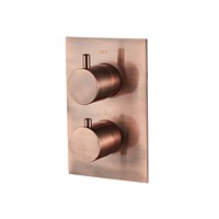 Inbouw Regendouche Set Boss & Wessing Copper met Plafonduitloop en 3 Standen Handdouche Geborsteld Koper 20 cm