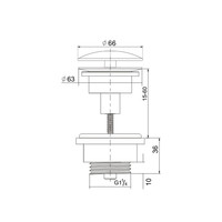 Afvoerplug Brauer Altijd Open Messing Binnenwerk 5/4 Chroom