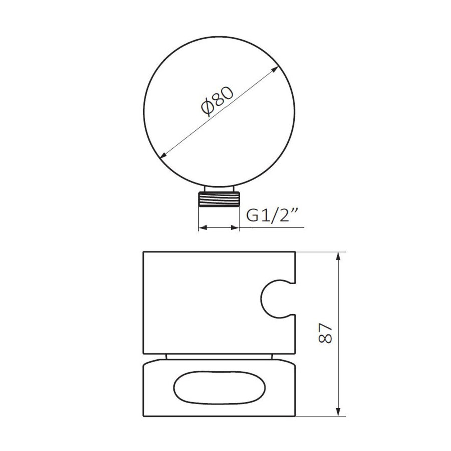 Inbouw Douchekraan GRB InCool ⌀80 mm Messing Zwart