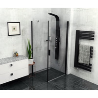 Zijwand Sapho Zoom Line Black 90x200 cm 6 mm Helder Glas tbv nisdeur Zoom Line Black Mat Zwart