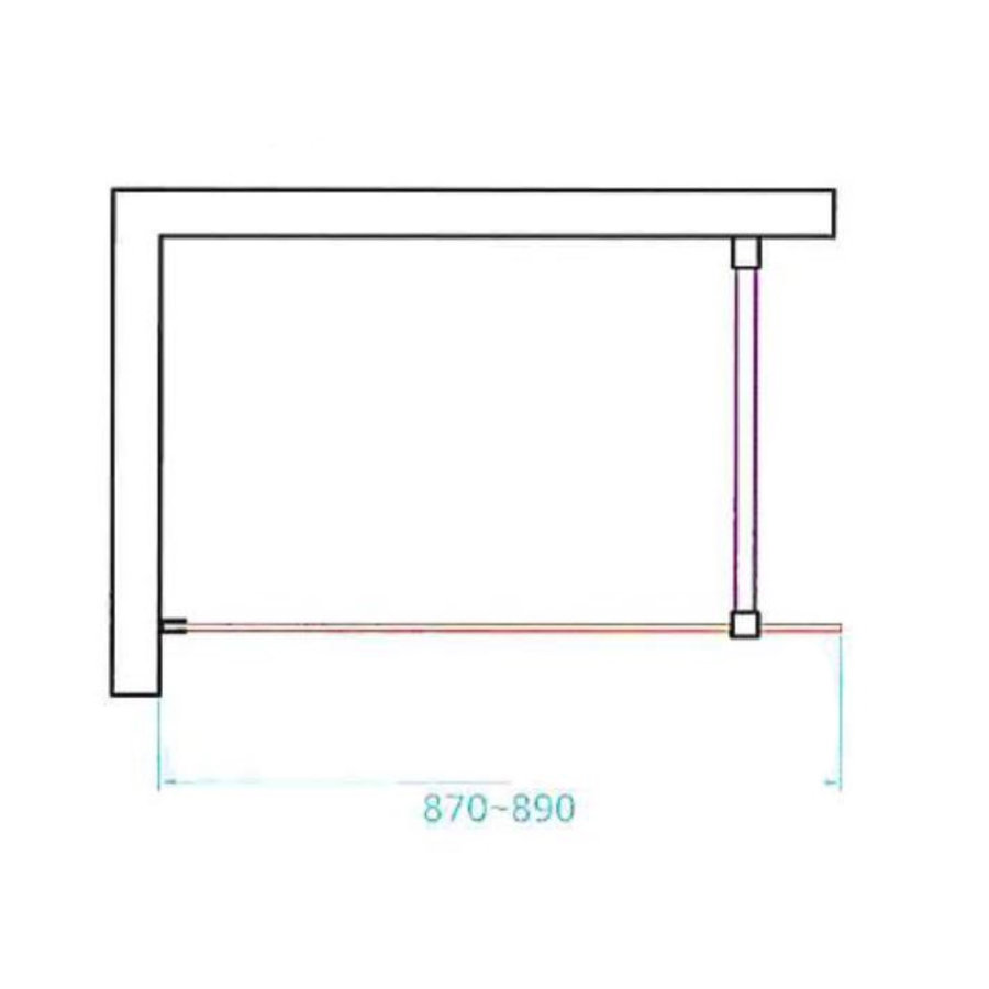 Douchewand Van Rijn ST04 Helder Glas 8 mm Aluminium Profiel Zwart 90x200 cm