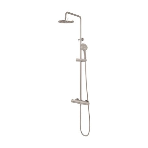 Regendouche Brauer Brushed Showerpipe Met Thermostaat 20cm 3 Standen Geborsteld Nikkel 