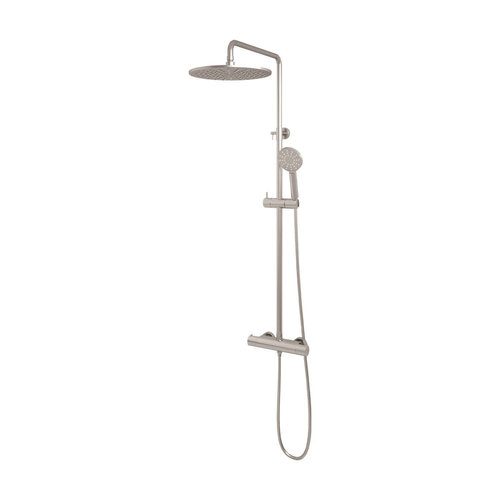 Regendouche Brauer Brushed Showerpipe Met Thermostaat 30cm 3 Standen Geborsteld Nikkel 