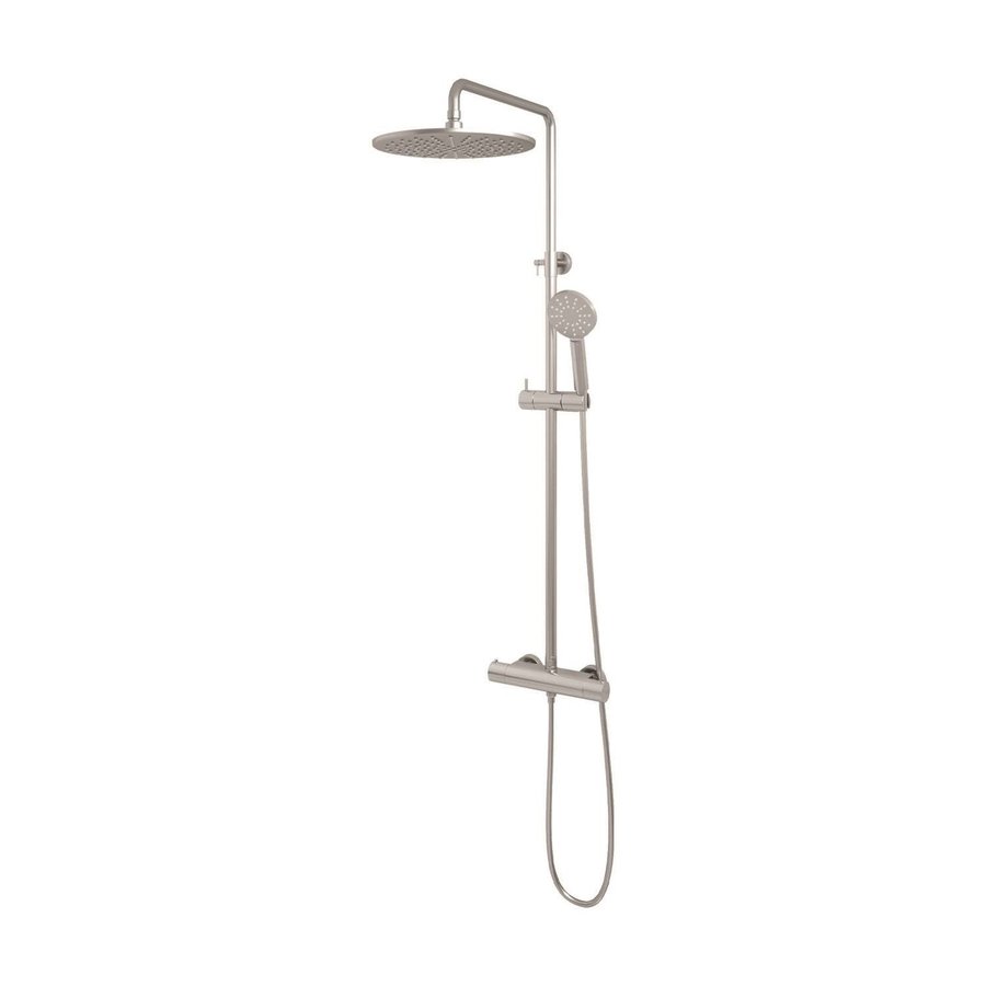 Regendouche Brauer Brushed Showerpipe Met Thermostaat 30cm 3 Standen Geborsteld Nikkel