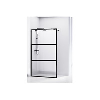 NIET MEER LEVERBAAR Douchewand Van Rijn ST04 Helder Glas 8 mm Aluminium Profiel Zwart 120x200 cm