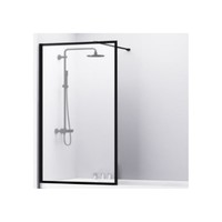 Badwand Van Rijn ST04 Helder Glas 8 mm Aluminium Zwart Profiel 80x160 cm