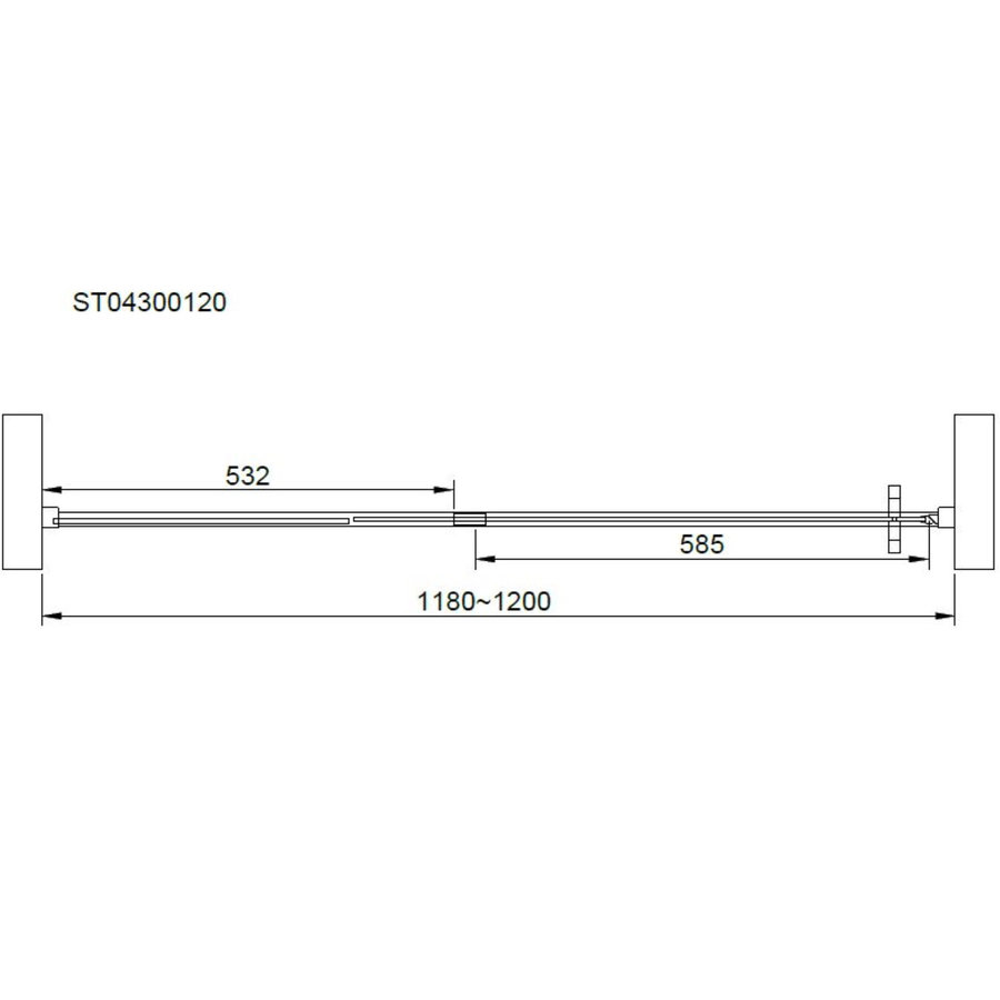 Nisdeur Van Rijn ST04 Aluminium Profiel 6 mm Helder Glas 120x200 cm Zwart Frame