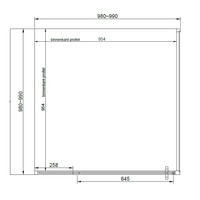 Hoek Douchecabine Van Rijn 100x100x200 cm ST04 6 mm Helder Glas Zwart Aluminium Nanocoating