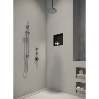 Thermostatisch Inbouwdoucheset Brauer Chrome 20cm Hoofddouche Plafondarm Staafhanddouche op Glijstang Chroom