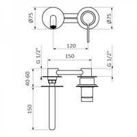 Inbouw Wastafelkraan GRB Time zonder Waste Verchroomd Messing 15 cm