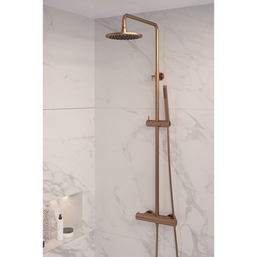 Regendouche Brauer Copper Showerpipe Met Thermostaat 20cm Koper 