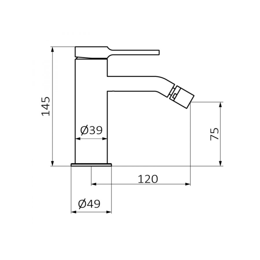 Bidetkraan GRB Time 14,5 cm zonder Waste Messing Chroom