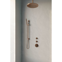 Thermostatisch Inbouwdoucheset Brauer Copper 30cm Hoofddouche Plafondarm Staafhanddouche op Glijstang Koper