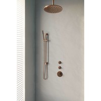 Thermostatisch Inbouwdoucheset Brauer Copper 30cm Hoofddouche Plafondarm Staafhanddouche op Glijstang Koper