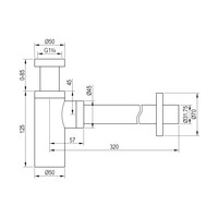Bekersifon Brauer Chrome 5/4 Chroom