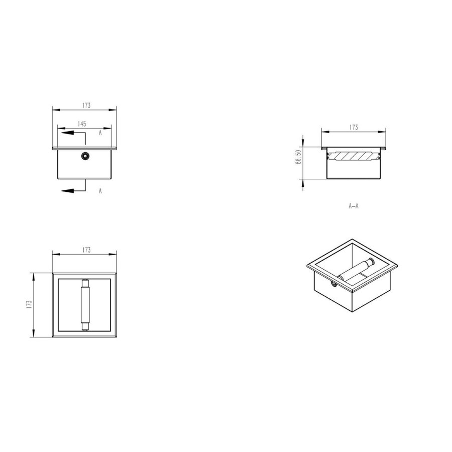 Inbouw Toiletrolhouder Boss & Wessing Mat Zwart