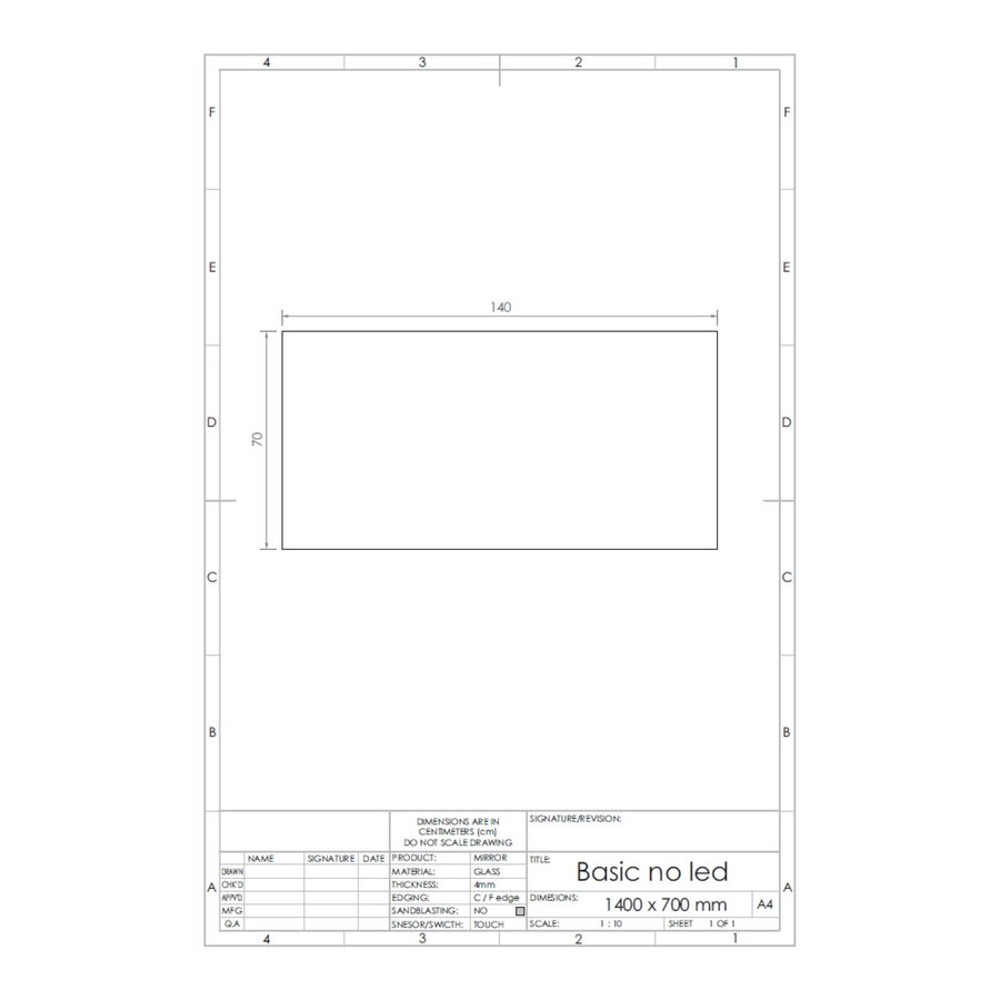 Spiegel Gliss Design Basic Zonder Verlichting