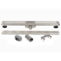 Douchegoot Brauer 100x7 cm RVS Vloerflens Inclusief Kunststof Sifon Verstelbare Poten