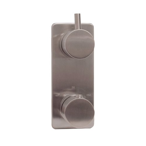 Inbouw Douchekraan Boss & Wessing Luxe Thermostatisch 2-Wegs Rond Geborsteld Staal 