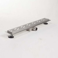 Douchegoot Brauer 50x7 cm RVS Vloerflens Inclusief Kunststof Sifon Verstelbare Poten